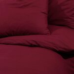 vidaXL Ensemble de housse de couette Bordeaux 155x220 cm Coton