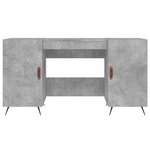Bureau table poste de travail meuble d'ordinateur informatique étude 140 x 50 x 75 cm bois d'ingénierie gris 02_0023839