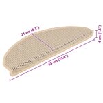 vidaXL Tapis d'escalier autocollants aspect sisal 15 Pièces 65x21x4 cm