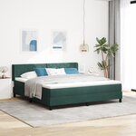Lit Box Spring vidaXL avec Matelas Vert Foncé 180x200 cm Velours