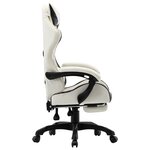 Chaise fauteuil siège pivotante de bureau informatique étude de jeux vidéo et repose-pied et similicuir noir 02_0024223