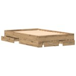 Cadre de lit vidaXL avec tiroirs Chêne Artisan 120x190 cm Bois reconstitué