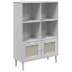 vidaXL Bibliothèque SENJA aspect de rotin blanc bois massif de pin