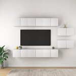 vidaXL Meubles TV 8 Pièces Blanc Bois d'ingénierie