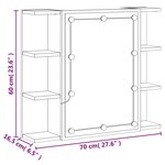 vidaXL Armoire à miroir avec LED Blanc 70x16 5x60 cm