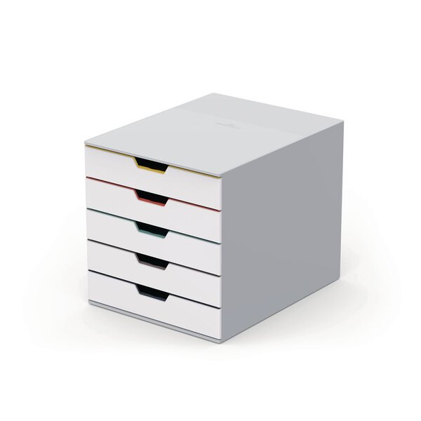 Module de classement Varicolor 5 tiroirs - Gris / liserés multicolores