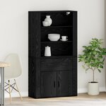 vidaXL Highboard Chêne Noir Bois d'ingénierie