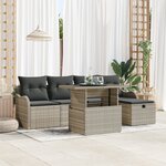 vidaXL Ensemble de Canapé de Jardin 6 pièces avec Coussins Gris Clair - Rattan Synthétique