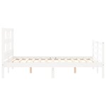 vidaXL Cadre de lit avec tête de lit blanc 120x200 cm bois massif