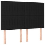 vidaXL Sommier à lattes de lit et matelas et LED Noir 140x190 cm Tissu