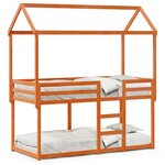 vidaXL Lit superposé avec toit cire marron 75x190cm bois massif de pin