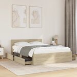 vidaXL Cadre de lit et tête de lit sans matelas chêne sonoma 120x190cm