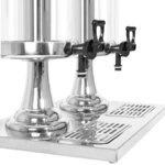 vidaXL Double distributeur de jus en acier inoxydable 2 x 8 L