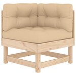vidaXL Canapé d'angle avec coussins bois de pin solide