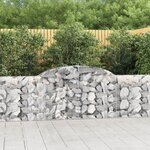 vidaXL Paniers à gabions arqués 13 Pièces 300x30x80/100 cm fer galvanisé
