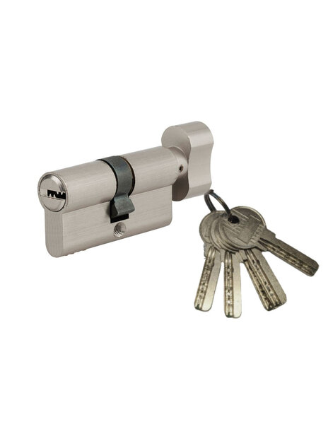 SP - Cylindre de serrure à  bouton Tiger 6  30Bx40mm  nickel  anti-arrachement  anti-perçage  5 clés