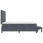vidaXL Lit ressorts avec matelas & banc gris foncé 140x190 cm velours