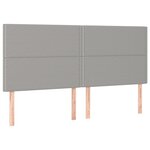 vidaXL Têtes de lit 4 Pièces Gris clair 80x5x78/88 cm Tissu