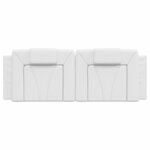 vidaXL Coussin de tête de lit blanc 140 cm similicuir