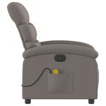 vidaXL Fauteuil de massage inclinable électrique Taupe Tissu
