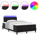 vidaXL Lit Box Spring avec Matelas et LED Noir 120x200 cm Velours