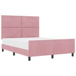Cadre de lit vidaXL Rose 140x190 cm Velours