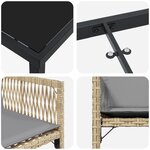 vidaXL Set de salle à manger de jardin de 5 pièces avec coussins en beige poly rattan