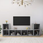 vidaXL Meubles TV 4 Pièces Gris béton 72x35x36 5 cm Bois d'ingénierie