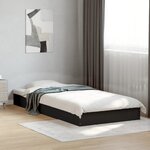 vidaXL Cadre de lit sans matelas noir 90x200 cm bois d'ingénierie