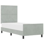 Cadre de lit en velours gris clair vidaXL 80x200 cm