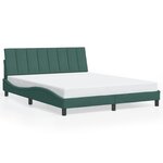 vidaXL Cadre de lit avec lumières LED vert foncé 160x200 cm velours