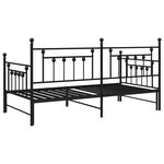 vidaXL Cadre de lit jumeau avec lit gigogne Noir 100x200 cm Acier