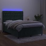 vidaXL Sommier à lattes de lit matelas et LED Vert foncé 140x190 cm