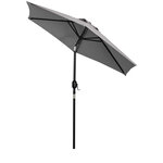Parasol hexagonal inclinable dim. Ø 2 3 x 2 16H m métal polyester haute densité gris