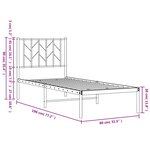 vidaXL Cadre de lit métal sans matelas avec tête de lit blanc 75x190cm