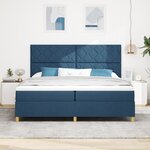 vidaXL Lit à ressorts avec matelas bleu 200x200 cm en tissu