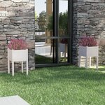 vidaXL Jardinières d'extérieur 2 Pièces Blanc 40x40x70 cm Bois de pin