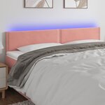 vidaXL Tête de lit à LED Rose 200x5x78/88 cm Velours