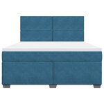 vidaXL Sommier à lattes de lit et matelas bleu 180x200 cm velours