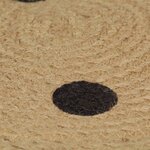 vidaXL Tapis fait à la main Jute avec imprimé à pois 90 cm