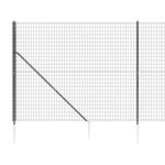 vidaXL Clôture en treillis métallique et ancrage anthracite 1 8x25 m