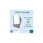 Intercalaires Polypropylène Recyclé Forever® 12 Positions - A4 - Couleurs Assorties - X 15 - Exacompta