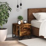 vidaXL Tables de chevet 2 Pièces chêne fumé 40x30x40 cm bois d'ingénierie