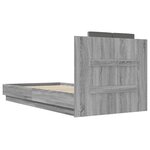 vidaXL Cadre de lit avec LED sans matelas sonoma gris 75x190 cm