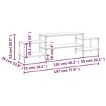 vidaXL Meuble TV chêne fumé 197x35x52 cm bois d'ingénierie