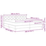 Lit box spring vidaXL avec matelas et LED vert foncé 200x200 cm en velours