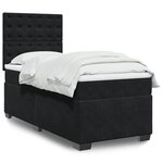 vidaXL Sommier à lattes de lit avec matelas Noir 100x200 cm Velours