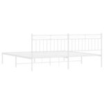 vidaXL Cadre de lit métal sans matelas et tête de lit blanc 193x203 cm