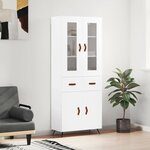 vidaXL Buffet haut Blanc 69 5x34x180 cm Bois d'ingénierie