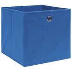 vidaXL Boîtes de rangement 4 Pièces Tissu intissé 28x28x28 cm Bleu